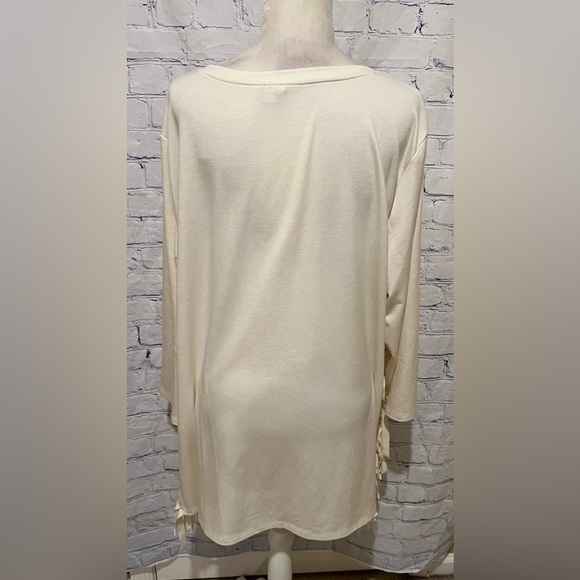 Cato Cream Blouse Top With Side Fringe Plus Size 22/24W - Picture 4 of 7